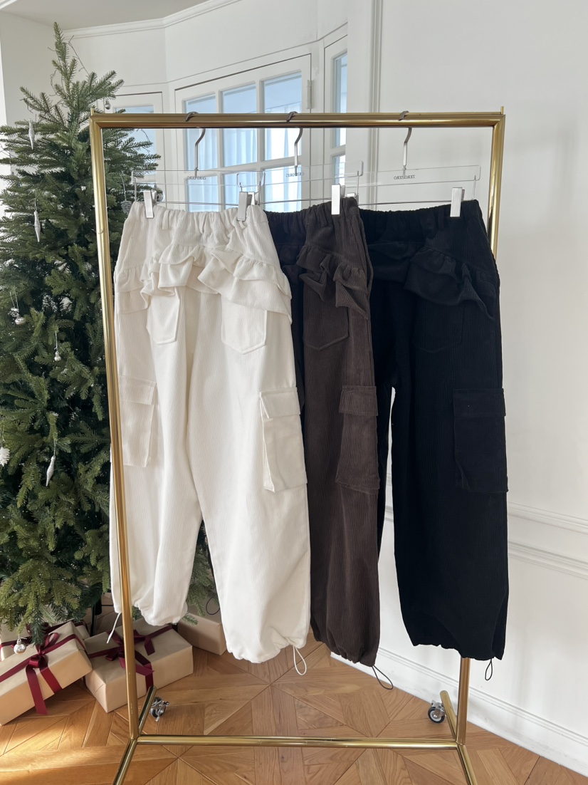 ZEROZERO東大門㊣代購女裝新款職業熱賣休閑褲工裝褲荷葉邊ZEROZERO休閑褲