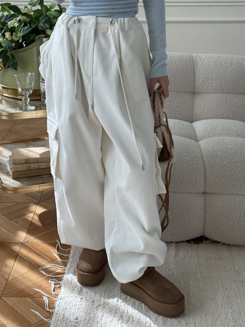 ZEROZERO東大門㊣代購女裝新款職業熱賣休閑褲工裝褲荷葉邊ZEROZERO休閑褲圖色2