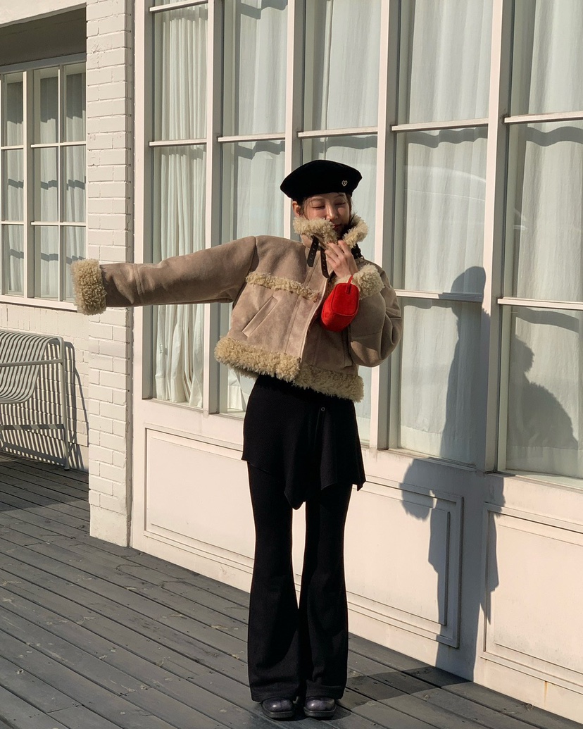 REVE CITE-L韓國代購㊣女士新款休閑真品時尚25秋冬裙褲羊毛REVE CITE裙褲