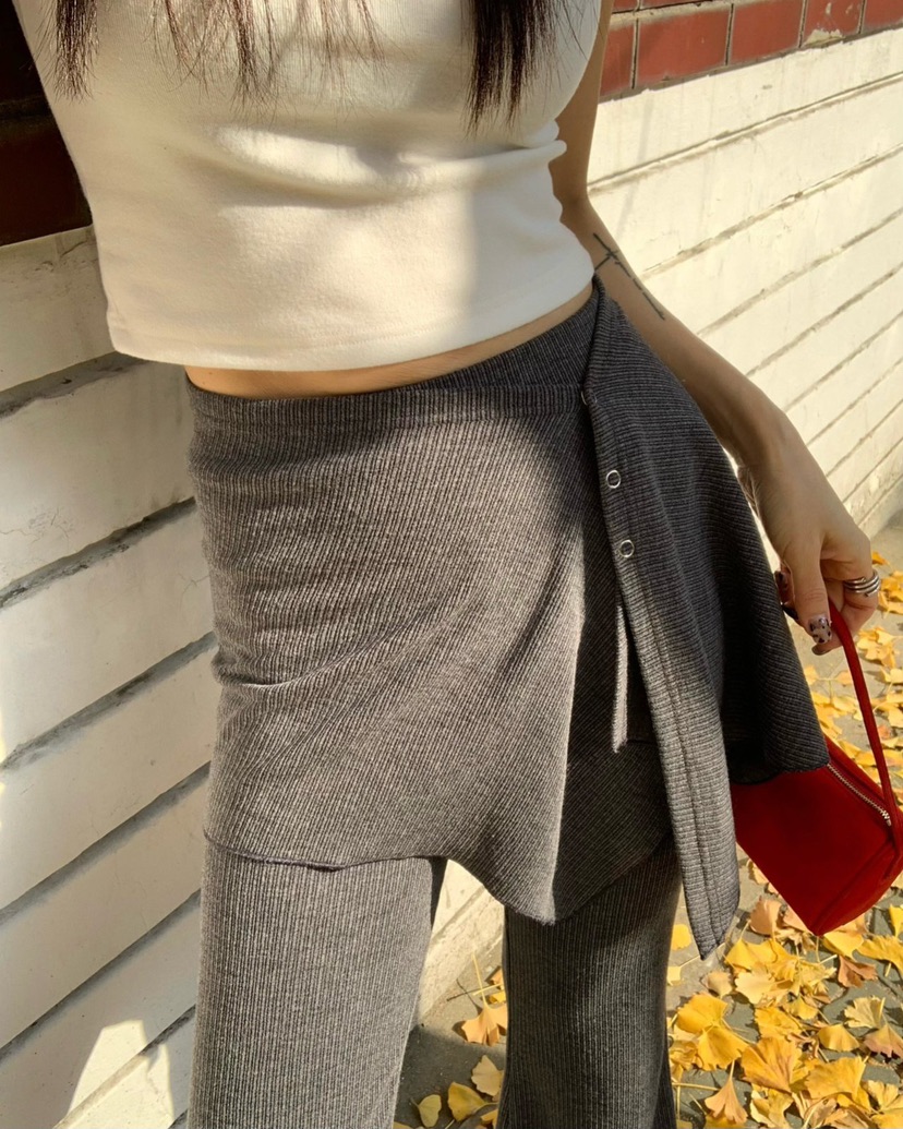 REVE CITE-L韓國代購㊣女士新款休閑真品時尚25秋冬裙褲羊毛REVE CITE裙褲