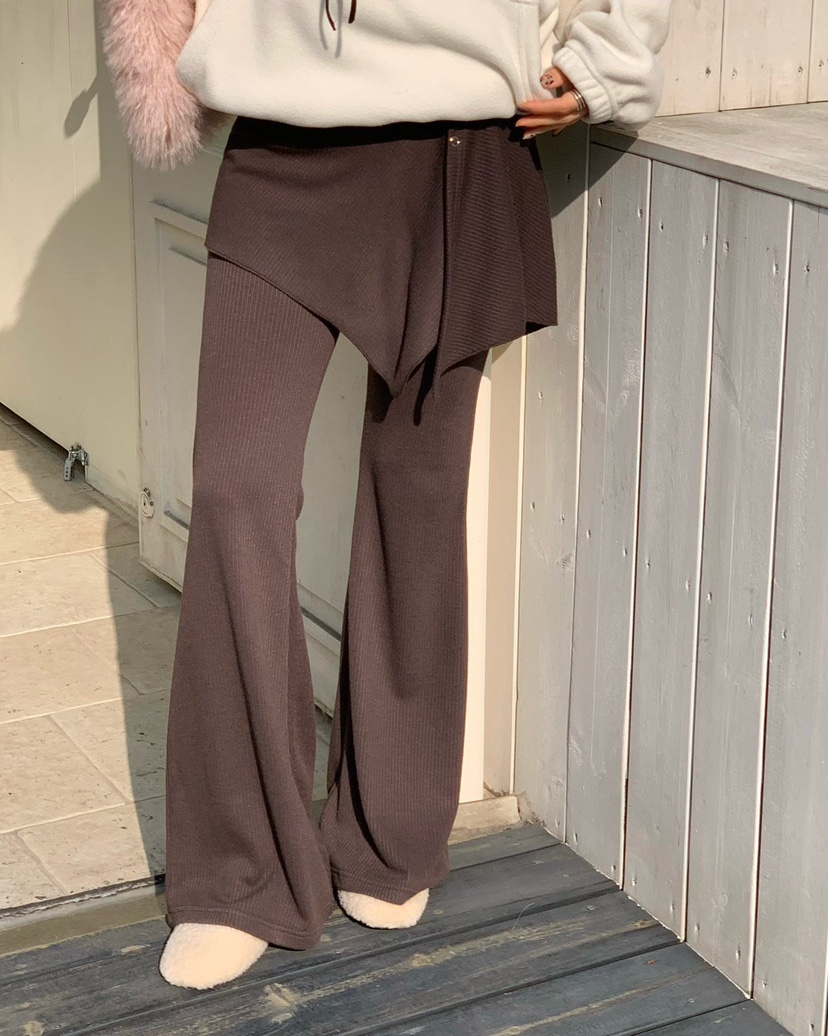 REVE CITE-L韓國代購㊣女士新款休閑真品時尚25秋冬裙褲羊毛REVE CITE裙褲圖色3