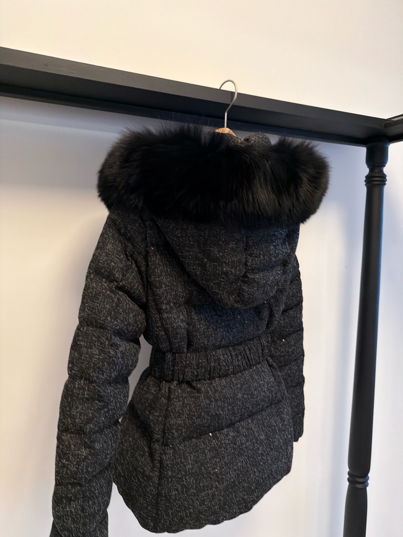 LAVIEU東大門㊣實拍女裝新款時尚短款羽絨服含腰帶狐貍花呢鴨絨LAVIEU短款羽絨服