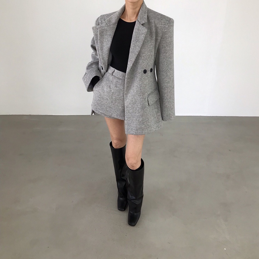 2TWO MOON東大門㊣代購女裝新款推薦職業真品休閑夾克羊毛2TWO MOON夾克