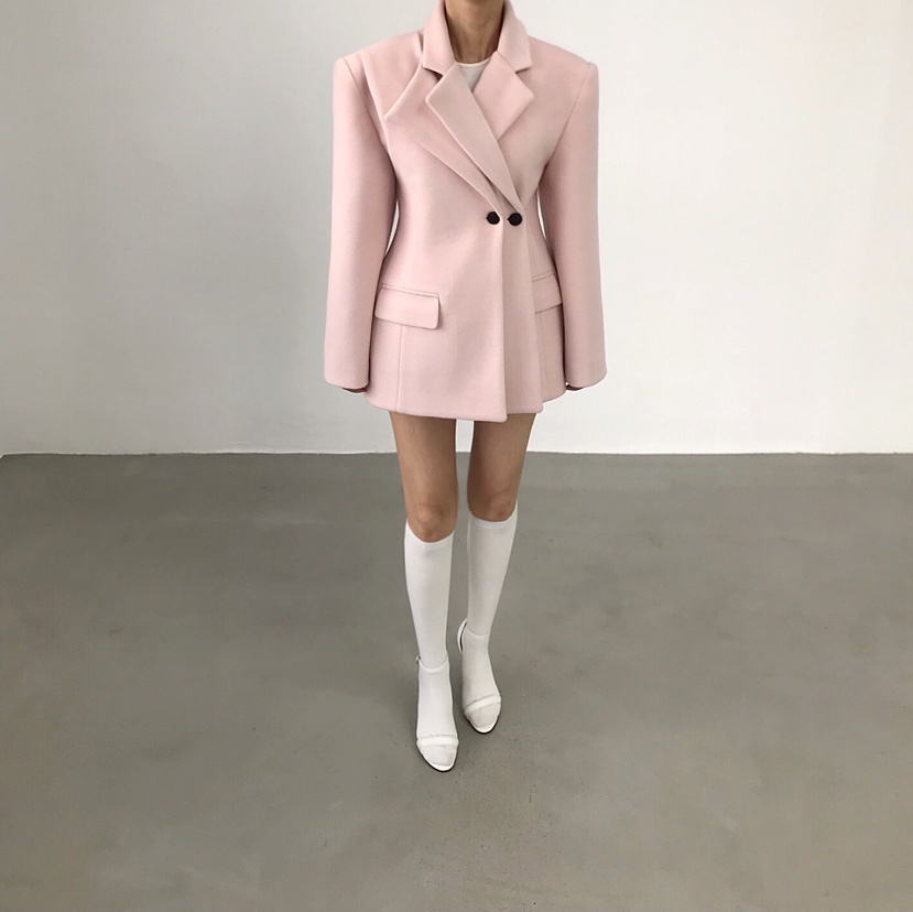 2TWO MOON東大門㊣代購女裝新款推薦職業真品休閑夾克羊毛2TWO MOON夾克