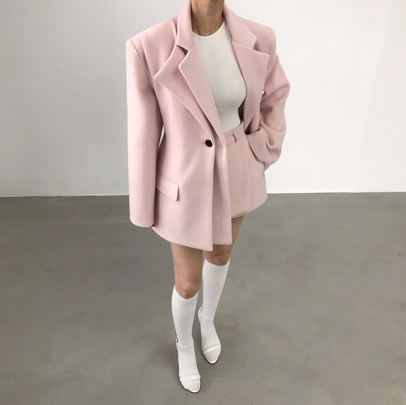 2TWO MOON東大門㊣代購女裝新款推薦職業真品休閑夾克羊毛2TWO MOON夾克