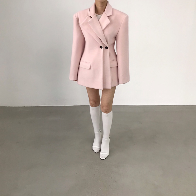 2TWO MOON東大門㊣代購女裝新款推薦職業真品休閑夾克羊毛2TWO MOON夾克