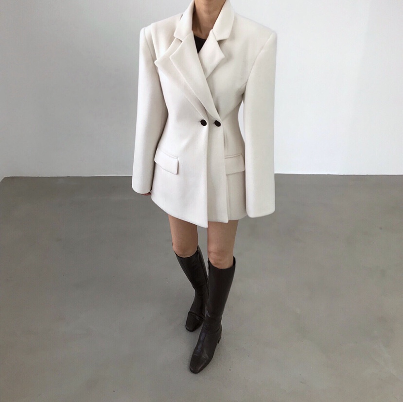 2TWO MOON東大門㊣代購女裝新款推薦職業真品休閑夾克羊毛2TWO MOON夾克