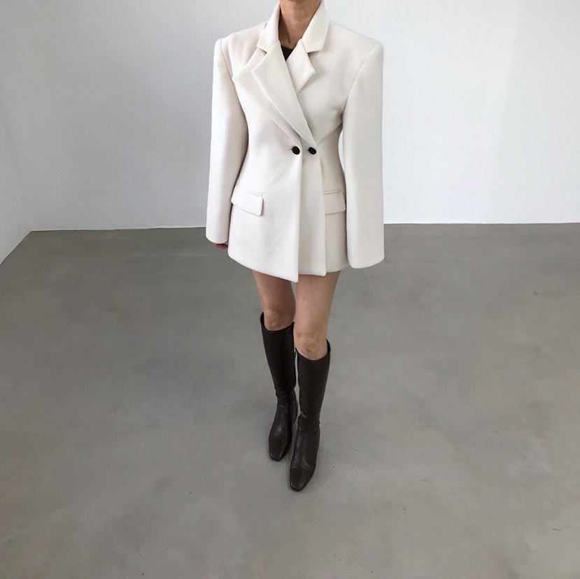 2TWO MOON東大門㊣代購女裝新款推薦職業真品休閑夾克羊毛2TWO MOON夾克圖色3