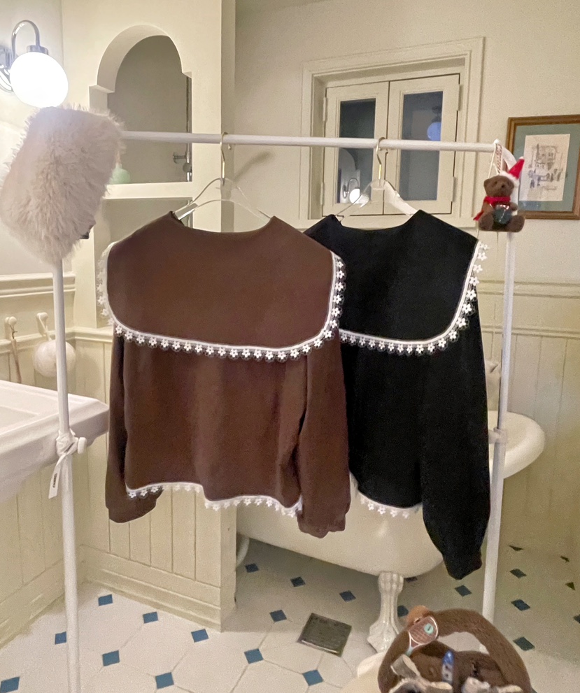 BOUTIQUE-L東大門㊣實拍女士新品休閑推薦襯衫蕾絲衫蕾絲花BOUTIQUE-L襯衫/蕾絲衫