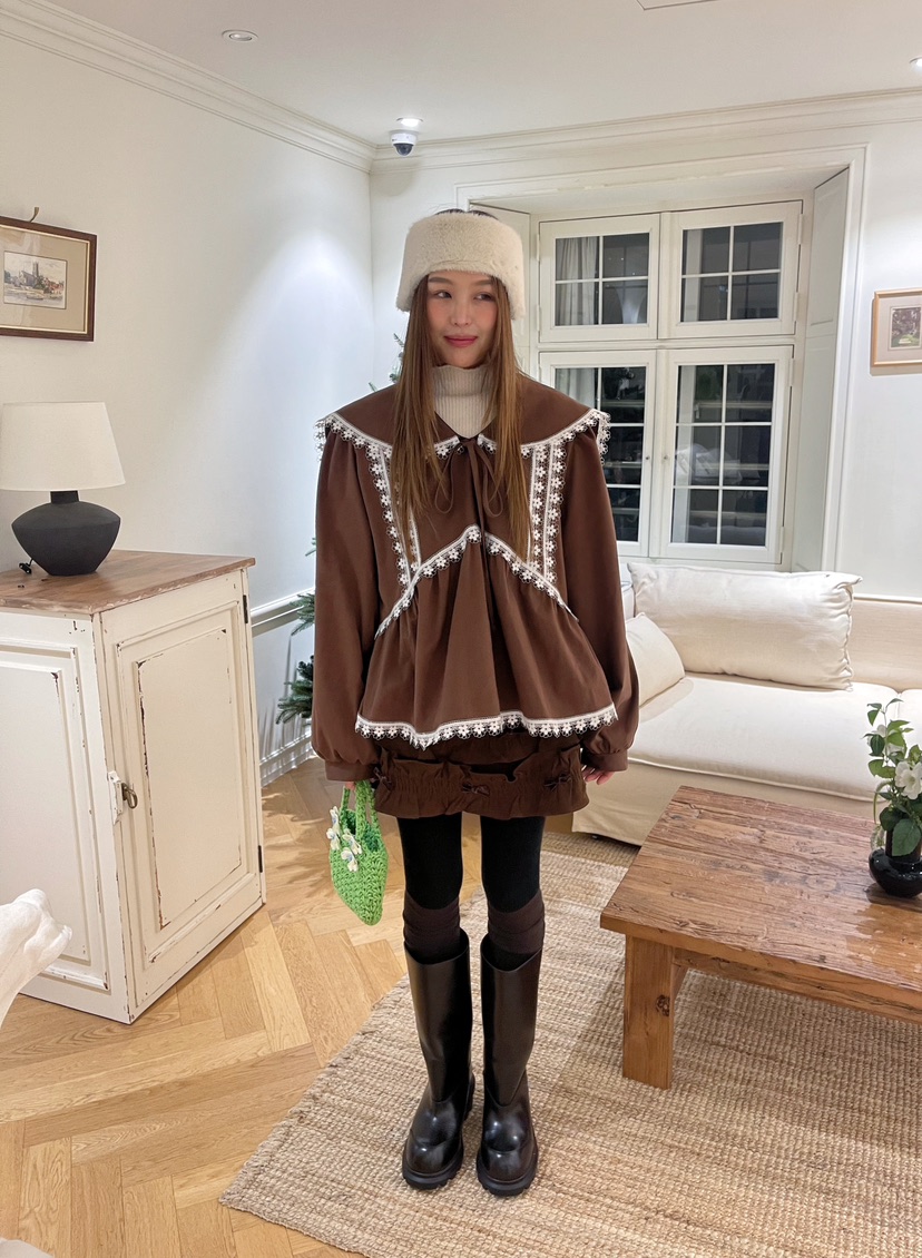 BOUTIQUE-L東大門㊣實拍女士新品休閑推薦襯衫蕾絲衫蕾絲花BOUTIQUE-L襯衫/蕾絲衫