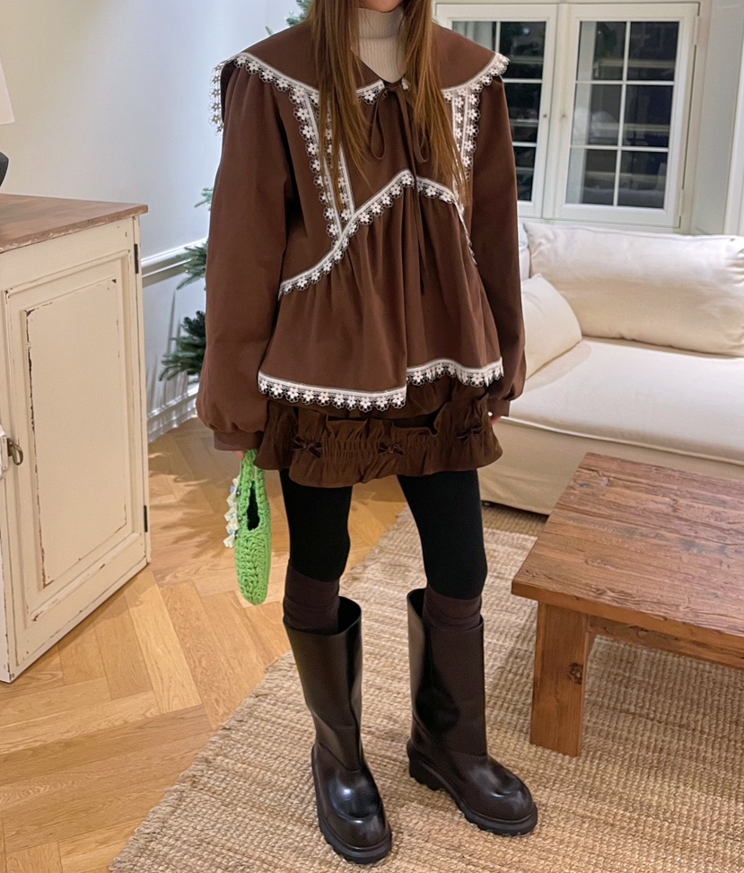 BOUTIQUE-L東大門㊣實拍女士新品休閑推薦襯衫蕾絲衫蕾絲花BOUTIQUE-L襯衫/蕾絲衫