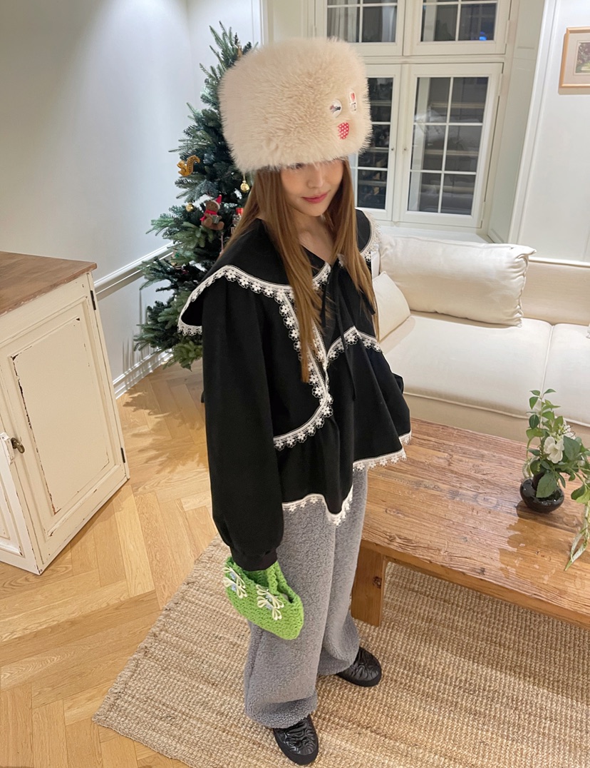 BOUTIQUE-L東大門㊣實拍女士新品休閑推薦襯衫蕾絲衫蕾絲花BOUTIQUE-L襯衫/蕾絲衫