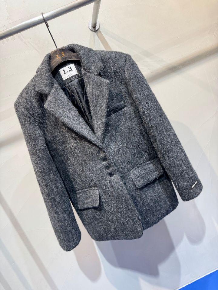 1.3東大門㊣實拍女裝新款推薦休閑25秋冬時尚職業夾克馬海毛1.3夾克
