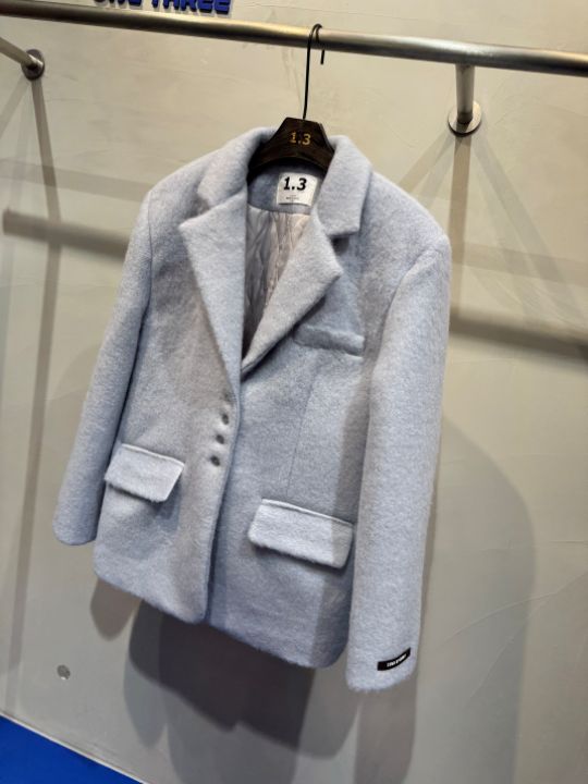 1.3東大門㊣實拍女裝新款推薦休閑25秋冬時尚職業夾克馬海毛1.3夾克