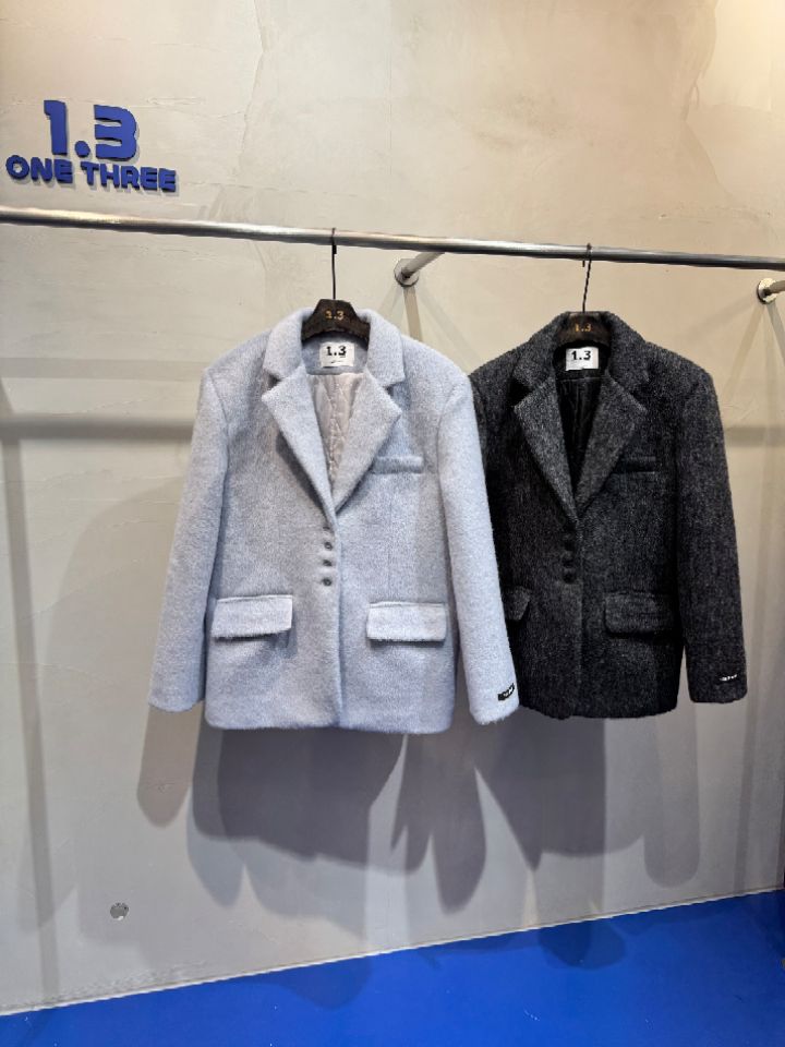 1.3東大門㊣實拍女裝新款推薦休閑25秋冬時尚職業夾克馬海毛1.3夾克