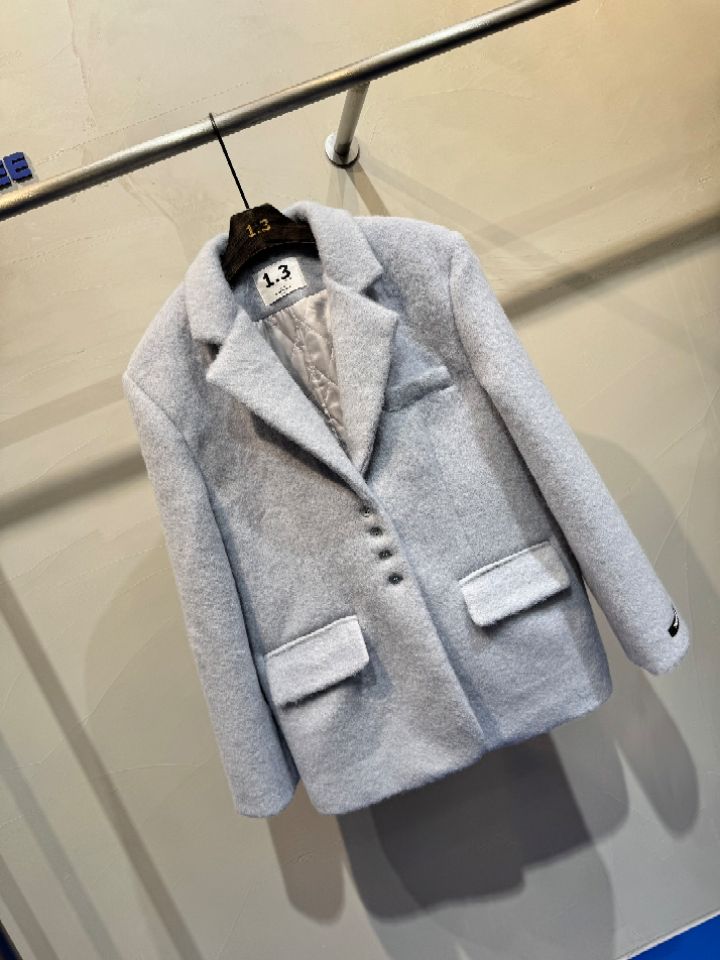 1.3東大門㊣實拍女裝新款推薦休閑25秋冬時尚職業夾克馬海毛1.3夾克