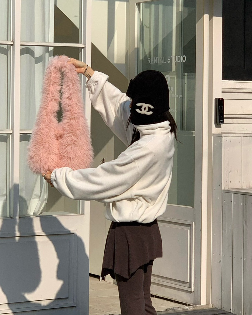 REVE CITE-L韓國直郵㊣女士新品熱賣25秋冬單肩斜跨包毛絨REVE CITE單肩/斜跨包