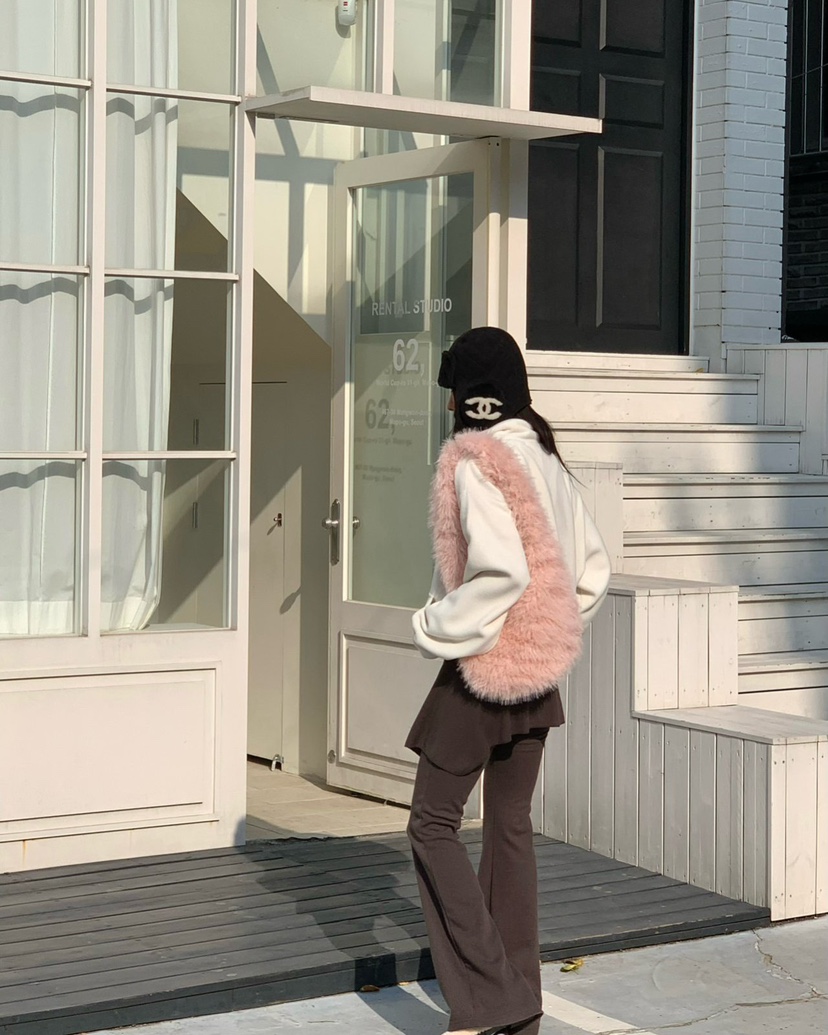 REVE CITE-L韓國直郵㊣女士新品熱賣25秋冬單肩斜跨包毛絨REVE CITE單肩/斜跨包