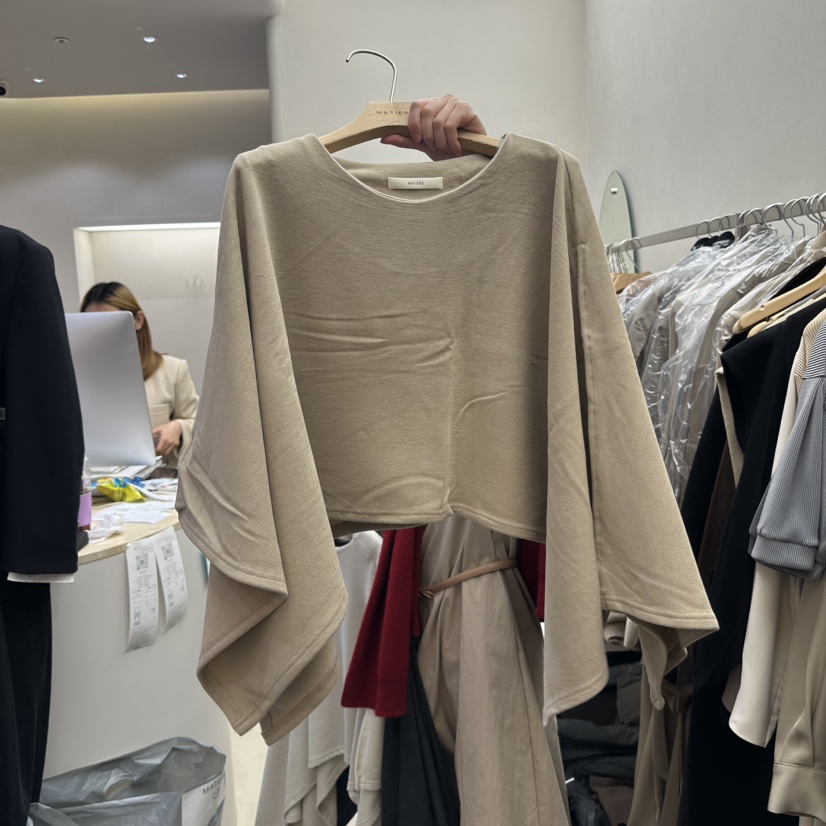 MATIERE韓國代購㊣女裝新款25秋冬人氣休閑熱賣時尚針織衫披肩MATIERE針織衫圖色3