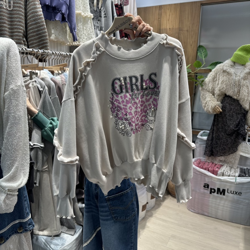 MARI CO韓國代購㊣女士新品25秋冬人氣職業推薦時尚休閑衛衣MARI CO衛衣圖色2