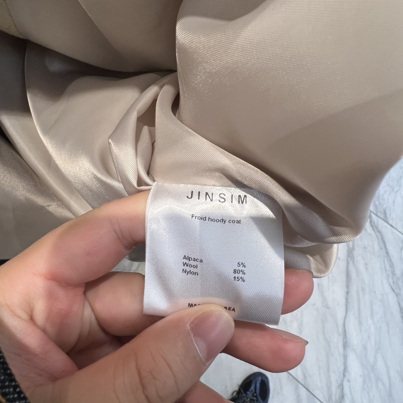 JINSIM東大門㊣代購女士新品人氣推薦25秋冬職業短款大衣連帽JINSIM短款大衣