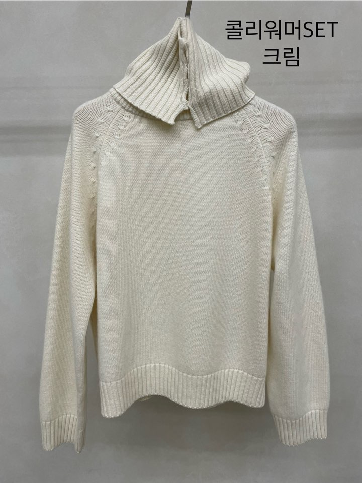 LAKE-A韓國直郵㊣女裝新品職業休閑熱賣推薦毛衣含圍巾保暖Lake side毛衣圖色1