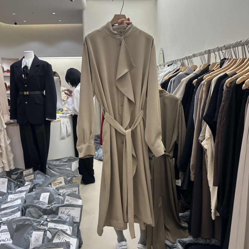 MATIERE韓國直郵㊣女士新款時尚真品職業25秋冬休閑熱賣連衣裙MATIERE連衣裙圖色2米色