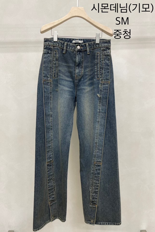 LAKE-A韓國直郵㊣女裝新品熱賣真品人氣休閑時尚推薦牛仔褲Lake side牛仔褲圖色1