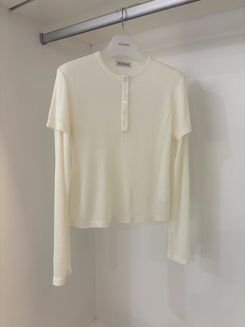 NORMAL韓國直郵㊣女士新款真品25秋冬熱賣人氣長袖T恤假兩件NORMAL長袖T恤圖色1