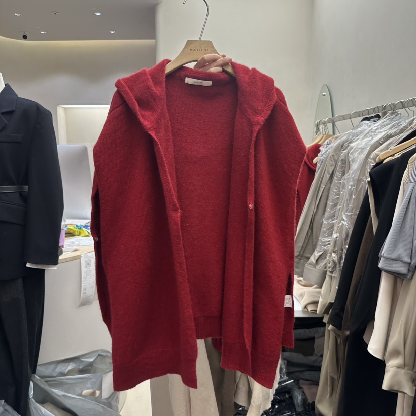 MATIERE韓國直郵㊣女士新品熱賣時尚25秋冬真品推薦針織衫浣熊MATIERE針織衫圖色2