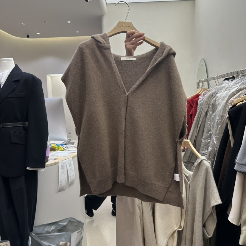 MATIERE韓國直郵㊣女士新品熱賣時尚25秋冬真品推薦針織衫浣熊MATIERE針織衫圖色4