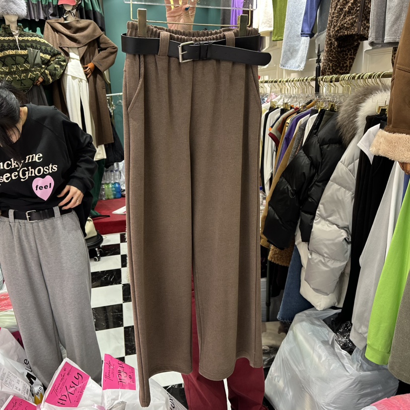 3COLOR韓國直郵㊣女裝新品休閑休閑褲含腰帶兔子Three color休閑褲圖色3