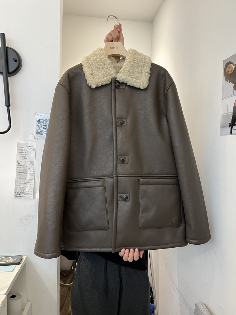OUVIR韓國直郵㊣女裝新款熱賣時尚推薦真品夾克兩面可穿皮革O.V.R/OUVIR夾克