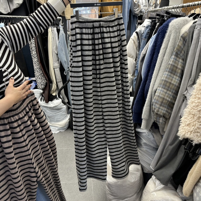 A-DEL東大門㊣直郵女士新品職業25秋冬休閑推薦休閑褲單排扣A-DEL休閑褲圖色2灰色