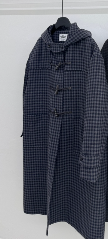 RED-A東大門㊣直郵女裝新款時尚休閑人氣中長款大衣格子連帽RED-A中長款大衣圖色2