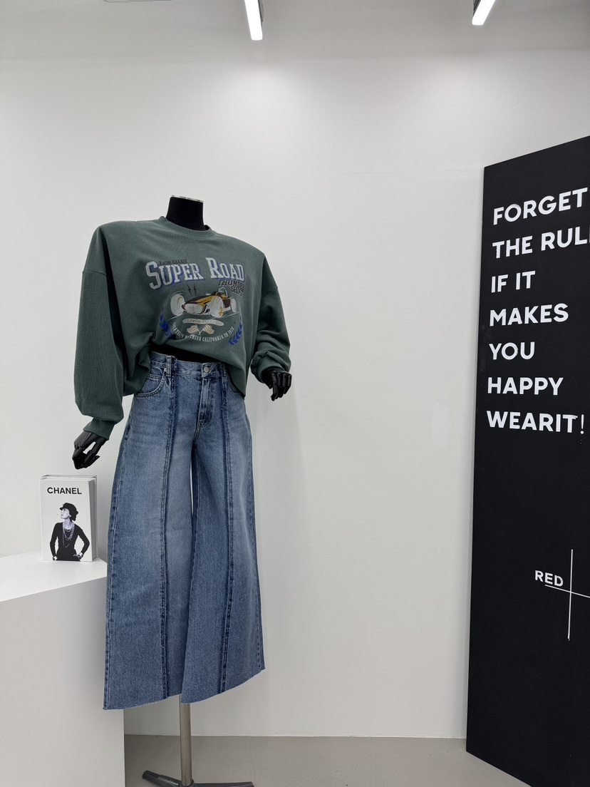 RED-A韓國代購㊣女士新品推薦時尚休閑真品25秋冬熱賣牛仔褲RED-A牛仔褲