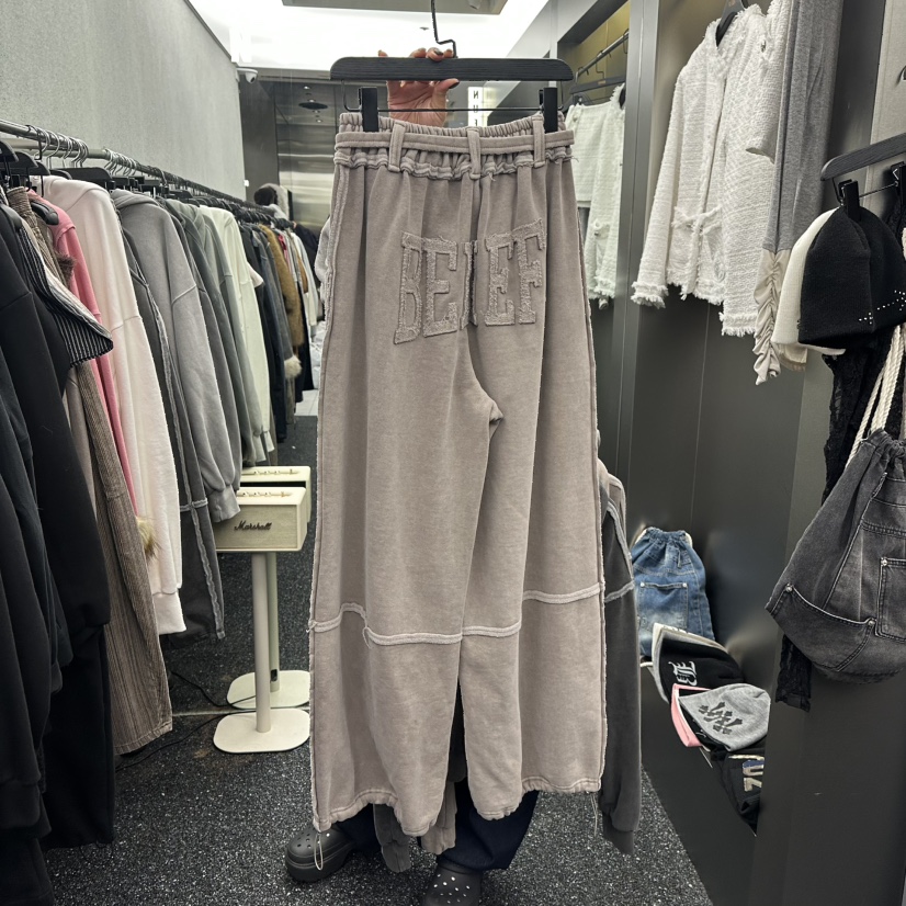 NUEUN東大門㊣代購女士新品人氣時尚熱賣職業休閑褲加絨抓絨NUEUN/SEEOT休閑褲