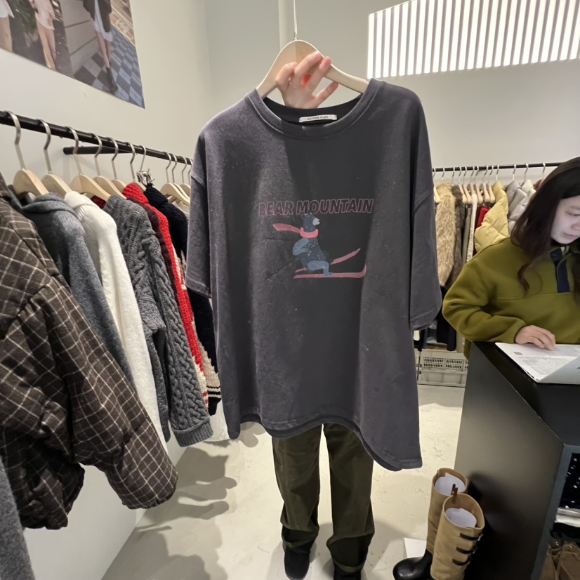 PLATE韓國代購㊣女士新品推薦職業熱賣時尚人氣真品休閑T恤PLATET恤圖色1