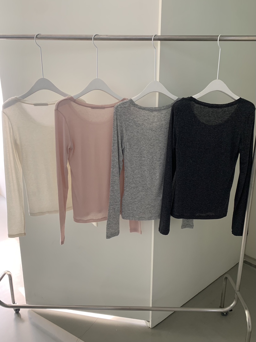 SHOP POSTER韓國代購㊣女士新款職業休閑熱賣長袖T恤粗羊毛SHOP_POSTER長袖T恤