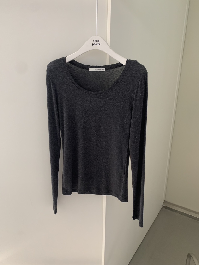 SHOP POSTER韓國代購㊣女士新款職業休閑熱賣長袖T恤粗羊毛SHOP_POSTER長袖T恤圖色2