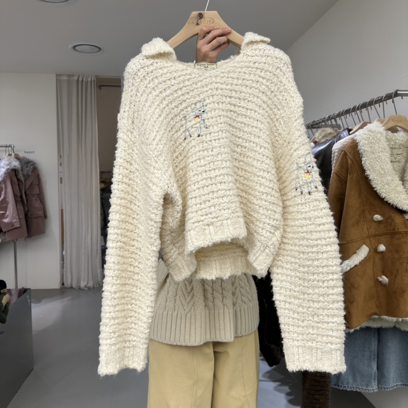VAULT東大門㊣直郵女士新款休閑熱賣真品25秋冬時尚人氣毛衣VAULT毛衣圖色1