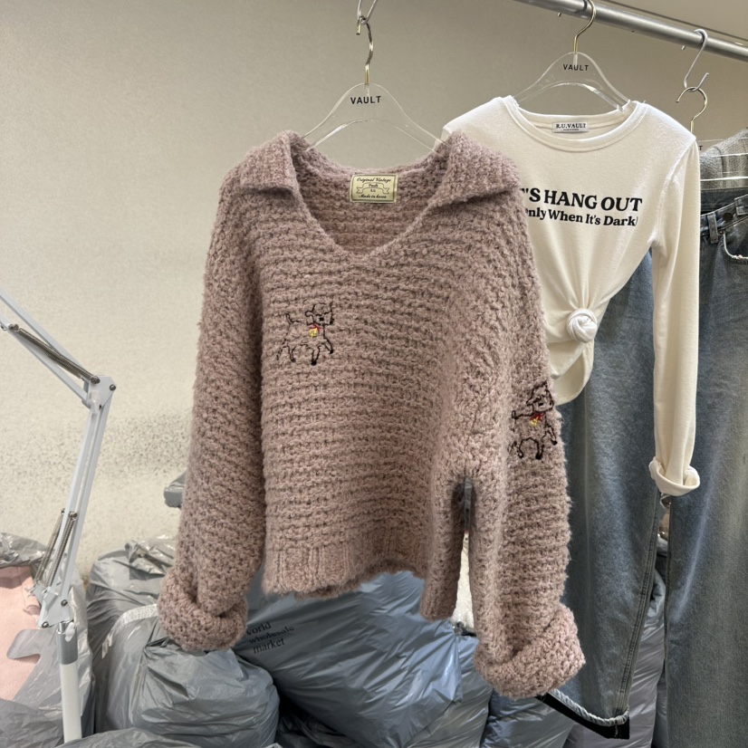 VAULT東大門㊣直郵女士新款休閑熱賣真品25秋冬時尚人氣毛衣VAULT毛衣圖色3