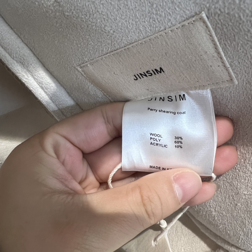 JINSIM韓國代購㊣女士新品人氣推薦25秋冬職業短款大衣羊毛JINSIM短款大衣