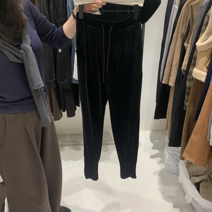 JANIE/NIA韓國直郵㊣女士新款熱賣休閑職業25秋冬休閑褲天鵝絨JANIE/NIA休閑褲圖色1