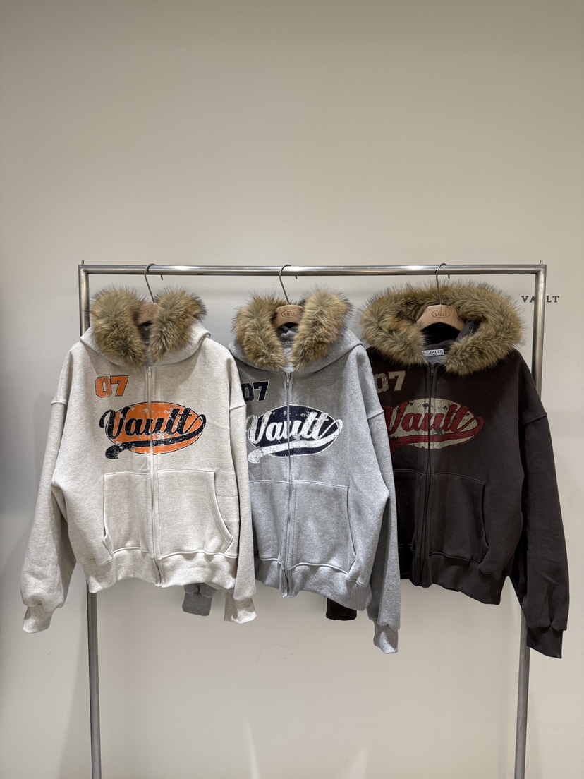 VAULT東大門㊣實拍女士新款推薦真品25秋冬夾克毛皮加絨兜帽VAULT夾克