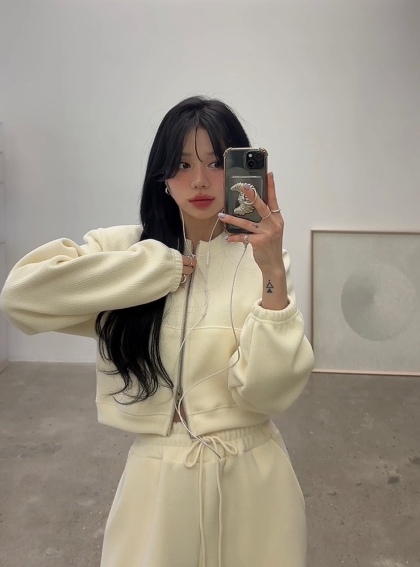 AMUSE SEOUL韓國代購㊣女裝新品人氣25秋冬職業真品衛衣拉鏈AMUSE SEOUL衛衣