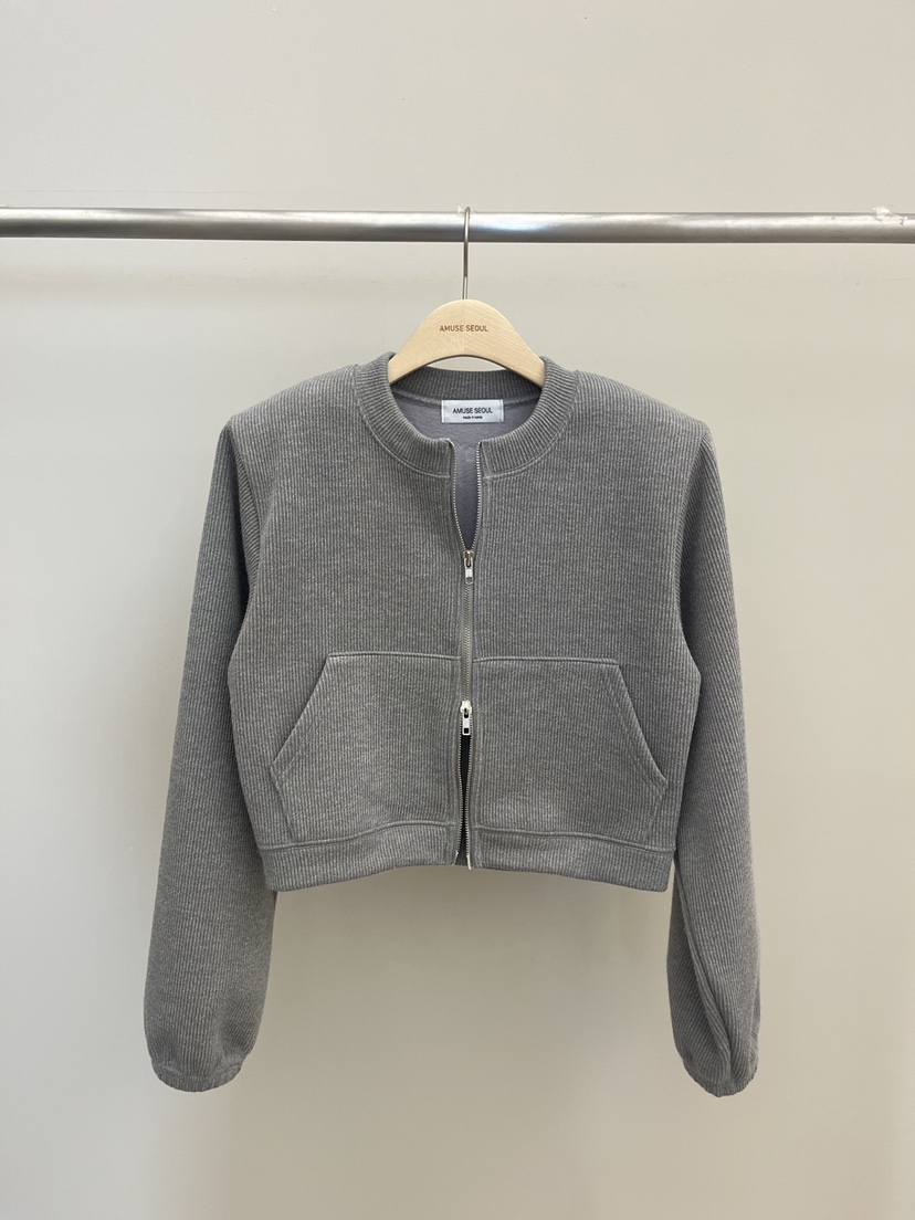 AMUSE SEOUL韓國代購㊣女裝新品人氣25秋冬職業真品衛衣拉鏈AMUSE SEOUL衛衣圖色2