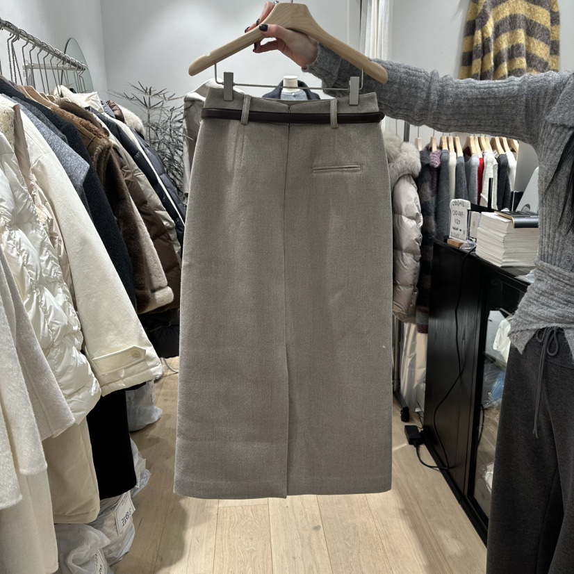 DDAY韓國代購㊣女裝新款真品休閑25秋冬熱賣時尚長裙不含腰帶DDAY長裙