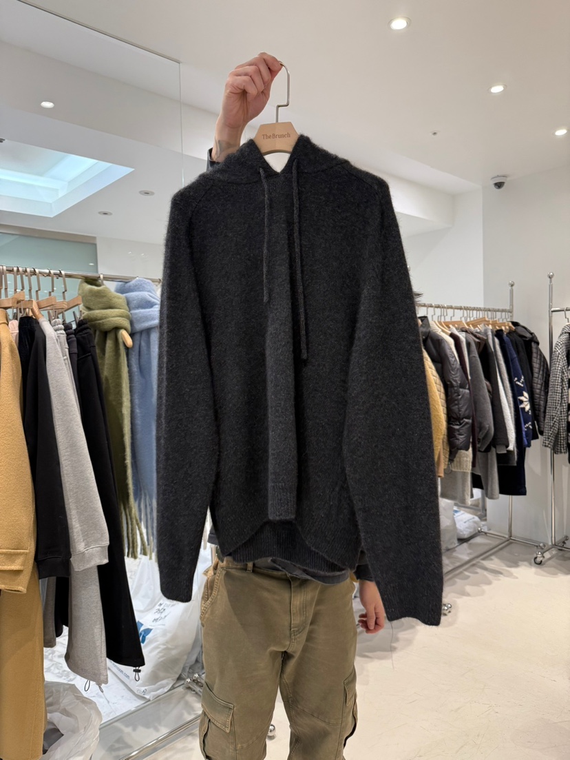 THE BRUNCH韓國代購㊣女士新品時尚職業推薦針織衫連帽衫浣熊THE BRUNCH針織衫圖色2