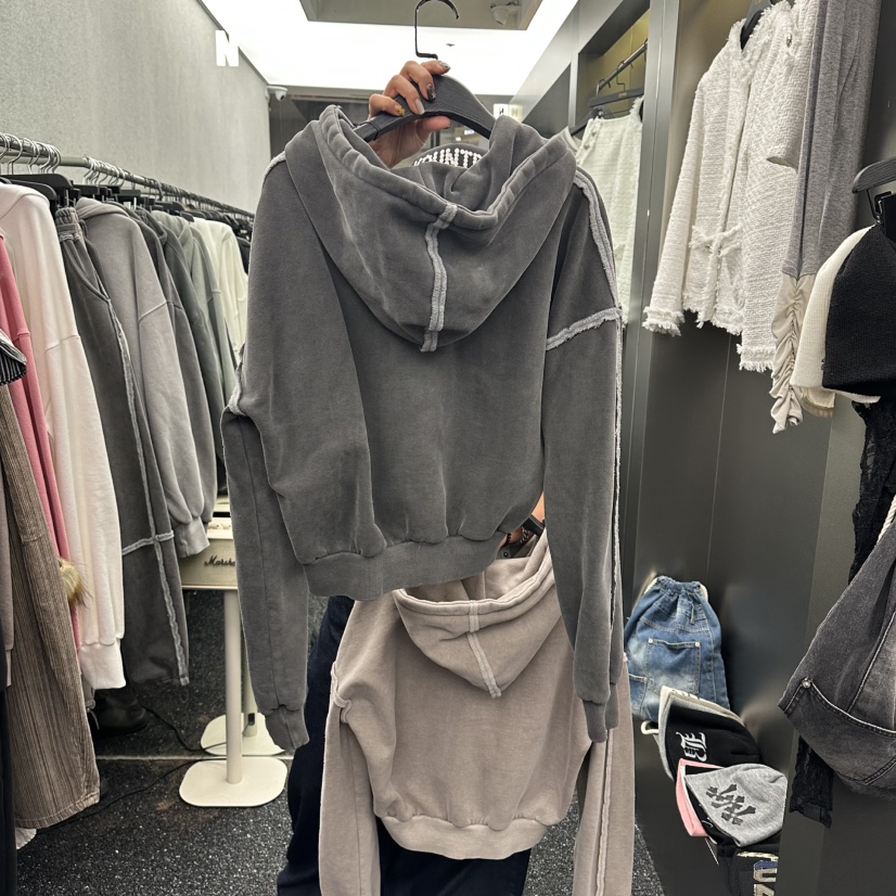 NUEUN東大門㊣代購女士新款職業推薦夾克連帽拉鏈衫加絨羊皮NUEUN/SEEOT夾克